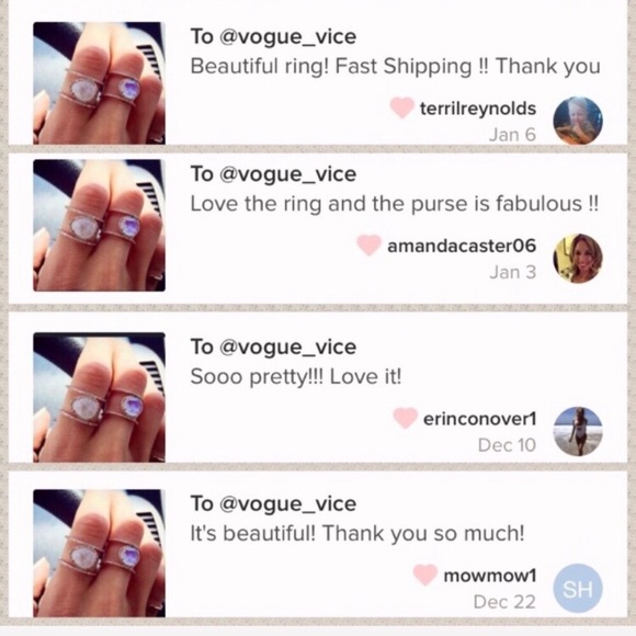 LAST!🆕 Iridescent embellished moonstone like ring - Picture 4 of 4